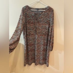 COVINGTON Women’s Multicolor Casual Long Sleeve Belted Dress Size 1X